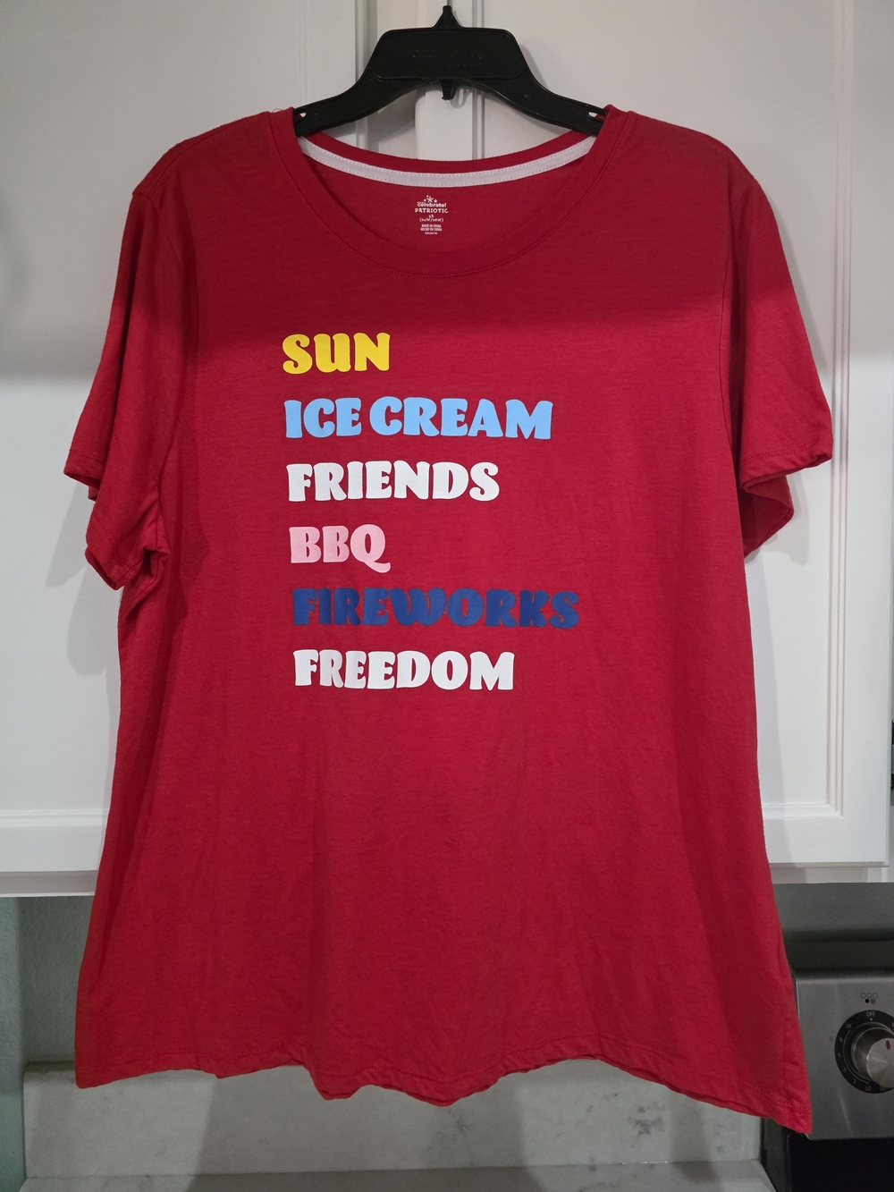 Women's Red Summer Shirt Size 3X Fourth of July NWOT